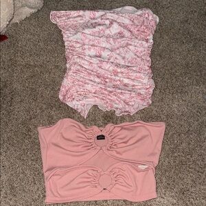 Pink and White Tops Set